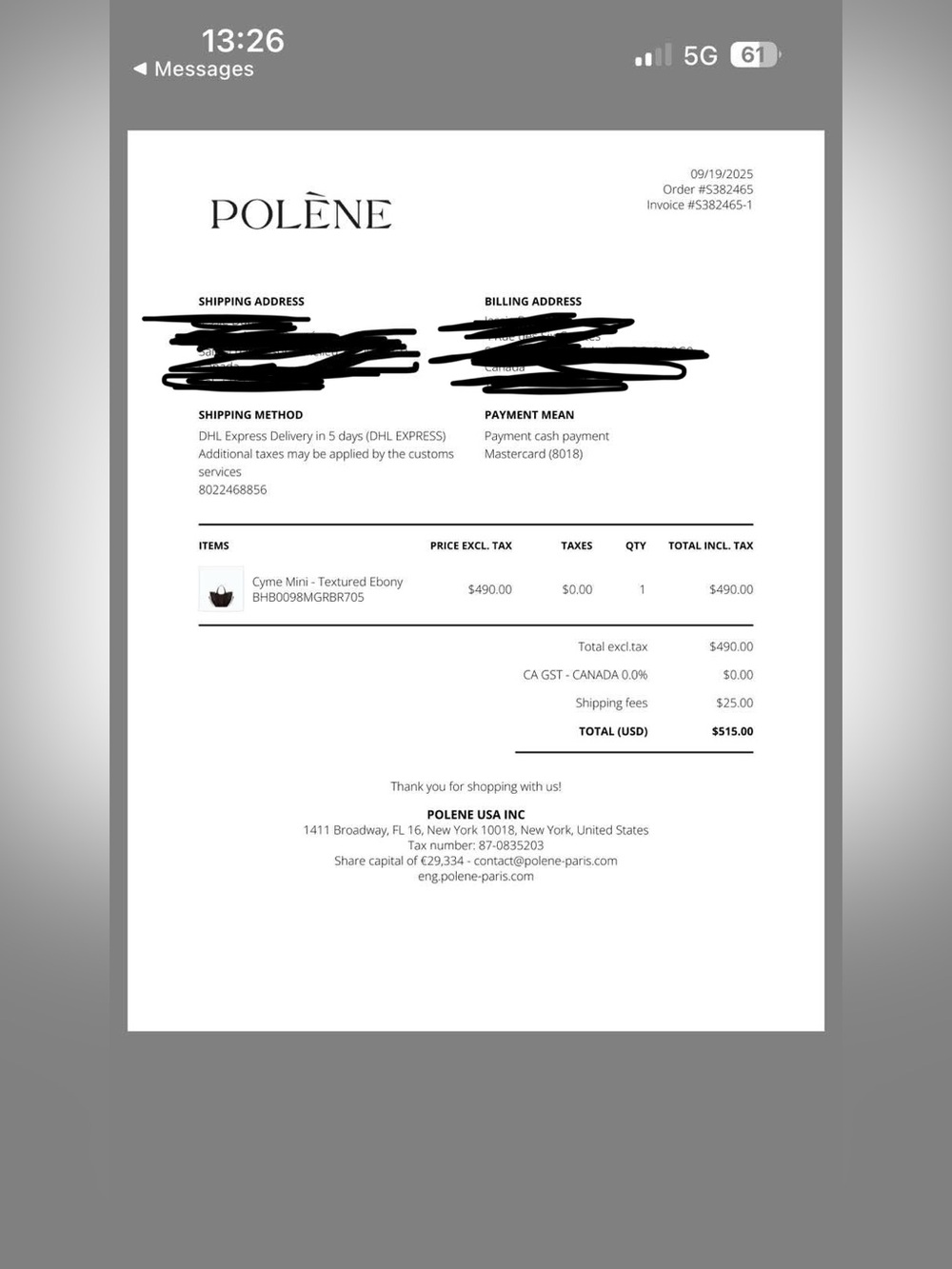 Polene Cyme Mini - Textured Ebony - Picture 14 of 15
